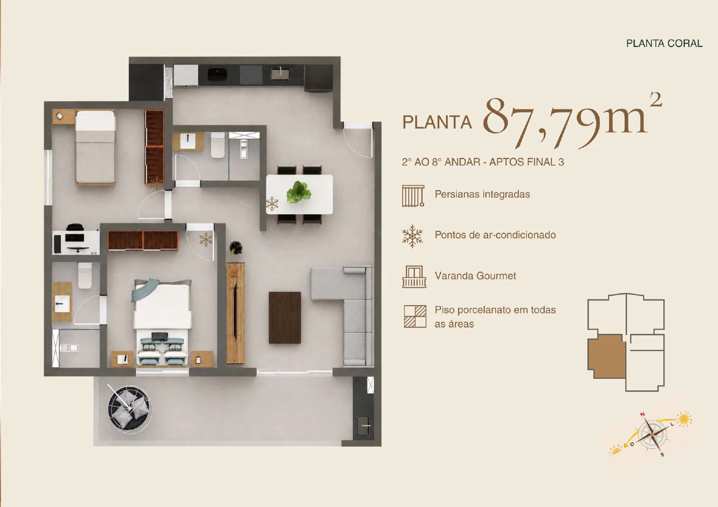 Planta Coral, apartamento final 3